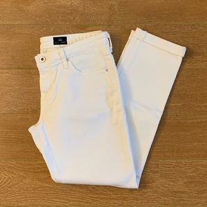 AG The Stilt Cigarette Roll-Up Jeans - White Sz 28